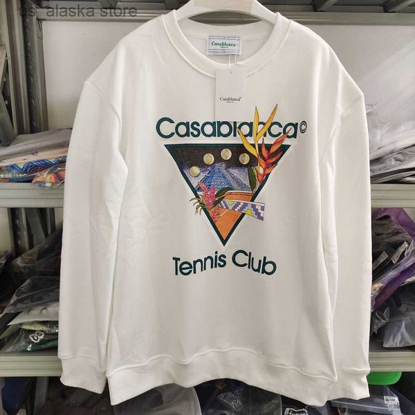 

men's hoodies sweatshirts castle baseball stadium wheat ears print casablanca sweatshirts hoodie men women oversize pullover t230819, Black