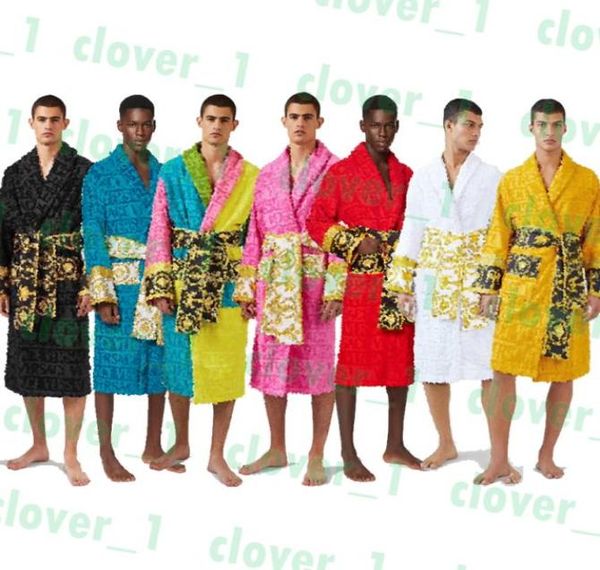 

designer bathrobes winter warm 7 colors brand cotton sleepwear night robe men bathrobe classcial luxury robe k4636519, Black;brown