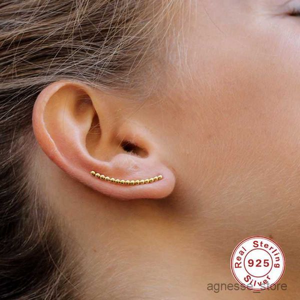 

charm boako gift 925 sterling silver stud earring for women round earrings ear climber luxury jewelry r230819, Golden