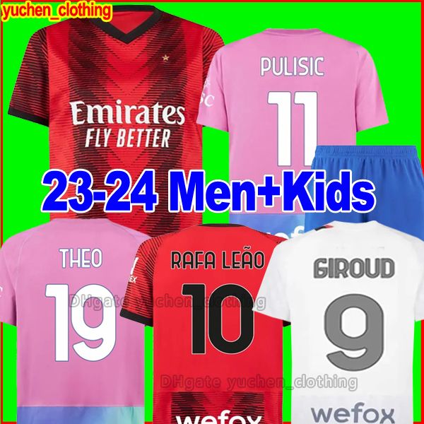 

23/24 ac milans ibrahimovic giroud soccer jerseys 2023 pulisic theo brahim tonali 4th shirt romagnoli rafa leao s.castillejo kessie saelemae, Black;yellow