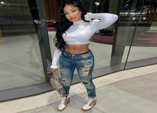 

women039s jeans vbpb 2021 autumn denim pants hihgend hollow out high street fancy young designer women long straight9608689, Blue