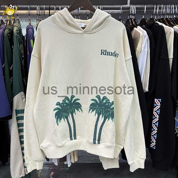 

men's hoodies sweatshirts winter clothes hoodies 2023 new men woman fashion coconut tree graphic printing apricot black cotton pullover