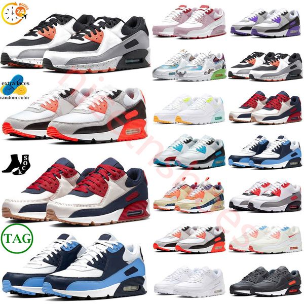 

running 90 shoes infrared medium grey black men women sneakers anthracite team red white particle grey chaussures pn dust orange wheat max s