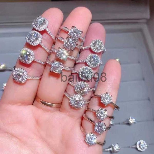 

band rings mosang diamond ring women's jewelry s925 silver mosang stone ring imitation diamond for men and women j230819