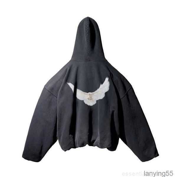 

yzys pullover gap hoodies designer kanyes classic peace dove printed hoodie mens sweatshirts womens s men fashion pulloversi23z, Black