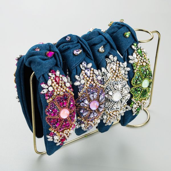 

luxury headband crystal hair hoop head bands for women fg185, Black;brown