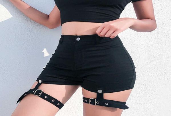 

detachable leg garter mall goth emo e girl shorts for women fashion ladies summer high waist black garter egirl short pants y06258435105, White;black