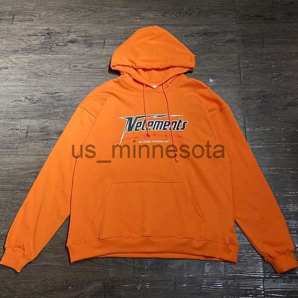 

men's hoodies sweatshirts orange black vtm hooded sweatshirt men woman 3d letter oversized simple casual drstring cotton vetements pull