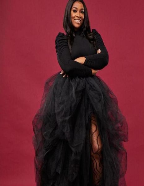 

skirts trend black puffy tulle women to birthday prom party long mesh elastic maxi skirtskirts3370797