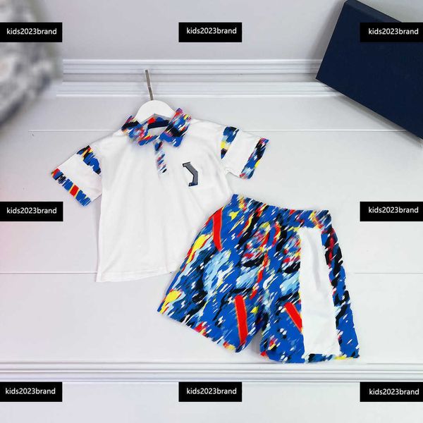 

kids clothes handsome polo baby designer suit 2-piece set kids designer t shirt and shorts size 110-150 cm new product mar15, White