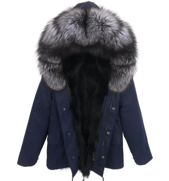 

man 7xl fur coat parkas winter jacket coat waterproof parka big real fur collar natural liner long outerwear6927620, Black