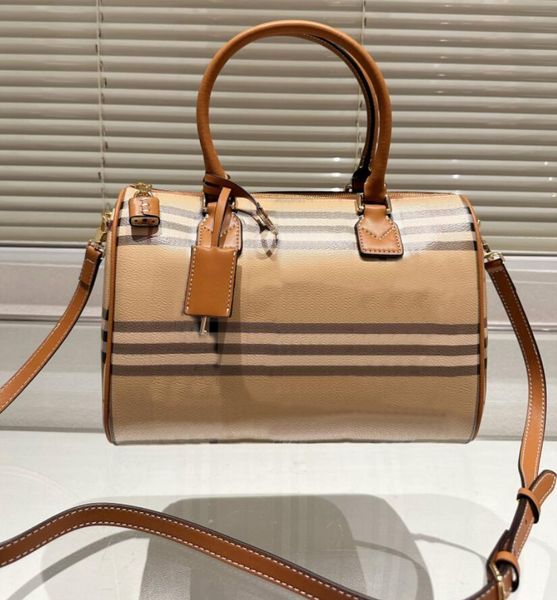 

duffle shoulder bags handbag luxurious 30cm travel bags striped lattice luxury designer pillow bags genuine leather luggage totes shopping b