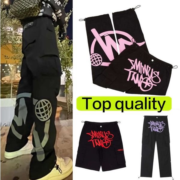 

minus two cargo pantanlones baggy trouser 2023 pants haruku casual loose punk rock straight wide leg streetwear y2k retro street trend overa, Black