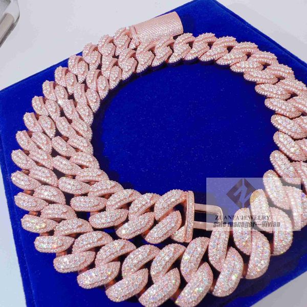 

pass diamond tester vvs moissanite pure 925 sterling silver mens cuban link chain