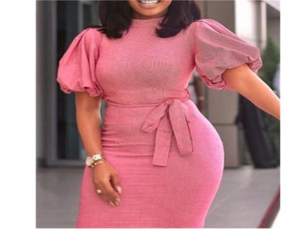 

bodycon dresses lantern short sleeves women modest ladies package hip officewear elegant classy midi african fashion dress wi1727242, White;black