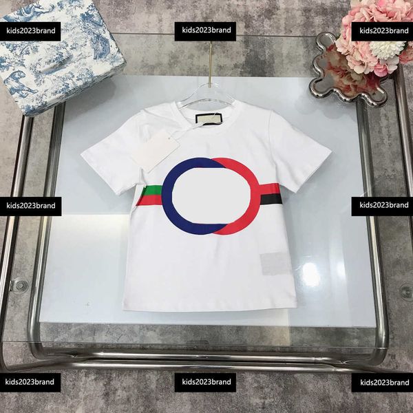 

kids short sleeve baby t-shirt child clothing colored letters printed solid summer products new arrivals size 100-150 cm mar09, Blue