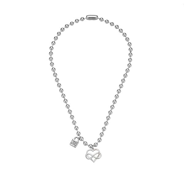 

stainless steel jewelry designer necklace cuban link moissanite jewelry men heart necklace paperclip hip hop jewelry for woman love pendant, Silver