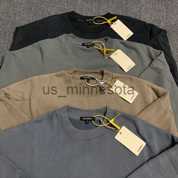 

men's hoodies sweatshirts season 6 sweatshirts men women autumn winter hoodies oversized season 6 pullover tag label j230818, Black