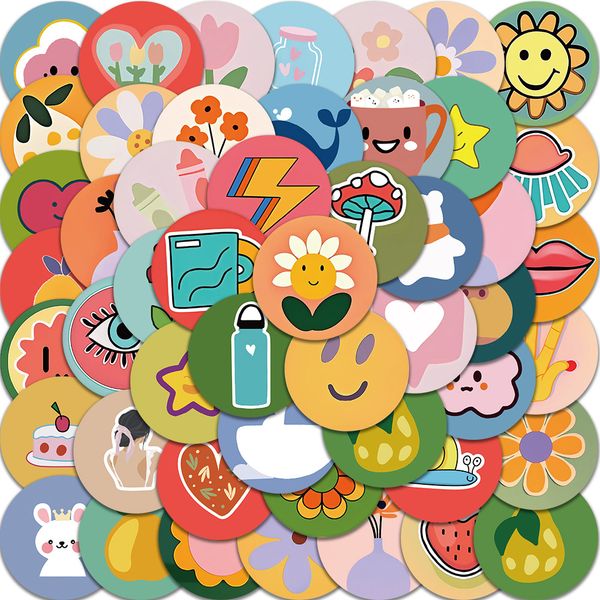 

50pcs cartoon symbol flower graffiti stickers for diy luggage lapskateboard motorcycle bicycle stickers