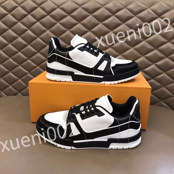 

new luxurys designer casual shoes genuine leather classic plaid sneakers stripe shoes fashion sneakerscolor stripe sneakers size39-44 rd1012, Black