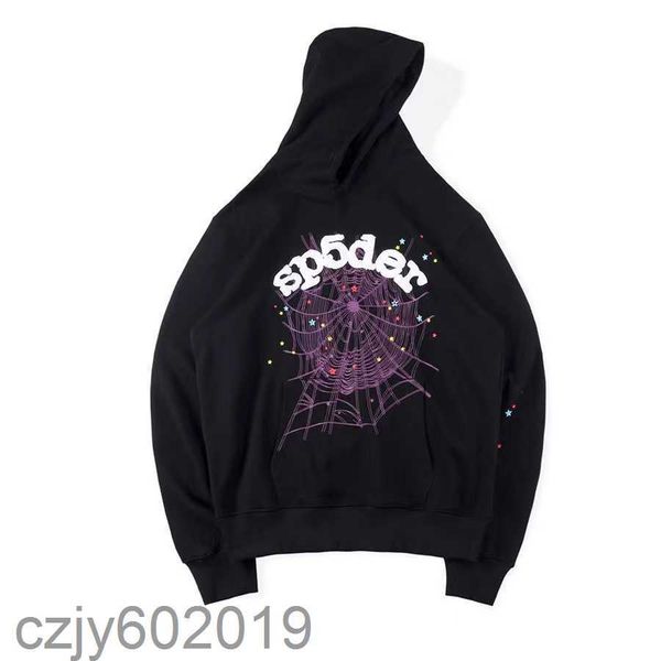 

men hoodie designer 55555 sweatshirt bubble print sp5der hoodie men's women fabric spider web sweatshirt pullover6c2n, Black