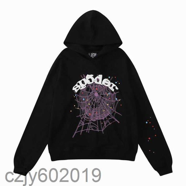 

spider hoodie sp5der 555555 hoodie mens womens angel number puff pastry printing graphic spider sweatshirts dooclothing blackifcp, Black