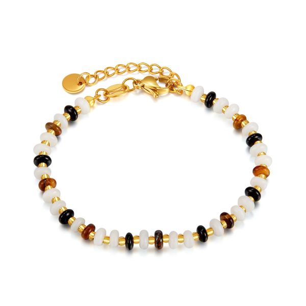 

natural stone tiger eye agate beaded strands bracelet for lovers gift, Black