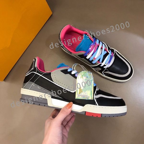 

2023 new sneakers designer star casual shoes classic dirty shoe mid double height bottom trainers leather glitter golden women man size39-44, Black
