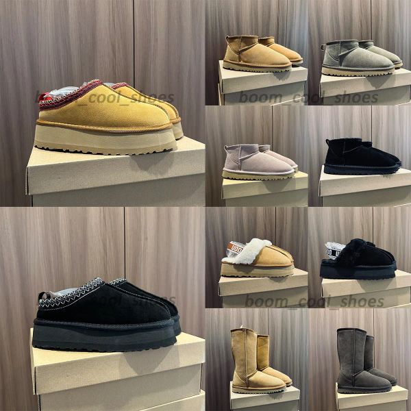 

designer women snow boots warm platform classic ultra mini australian boots indoor australia tazz slippers house shoe winter lazy fur bo tps, Black