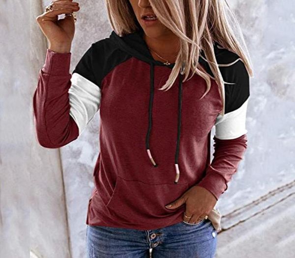 

womens hoodie sweatshirt casual pullover tunic long sleeve sweatshirts oversized patchwork hoodies loose hooded sweatshirt8858753, Black