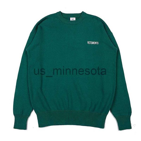 

men's hoodies sweatshirts oversize vetements green white print sweater round neck knitwear men women11 casual vtm knitt sweater hoodie, Black