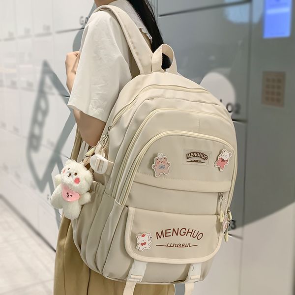 

school bag waterproof kawaii lapbackpack lady badge travel girl cute harajuku college fashion female book 230818