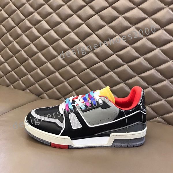 

2023 new luxurys sneakers designer star casual shoes classic dirty shoe mid double height bottom trainers leather glitter golden women man s, Black