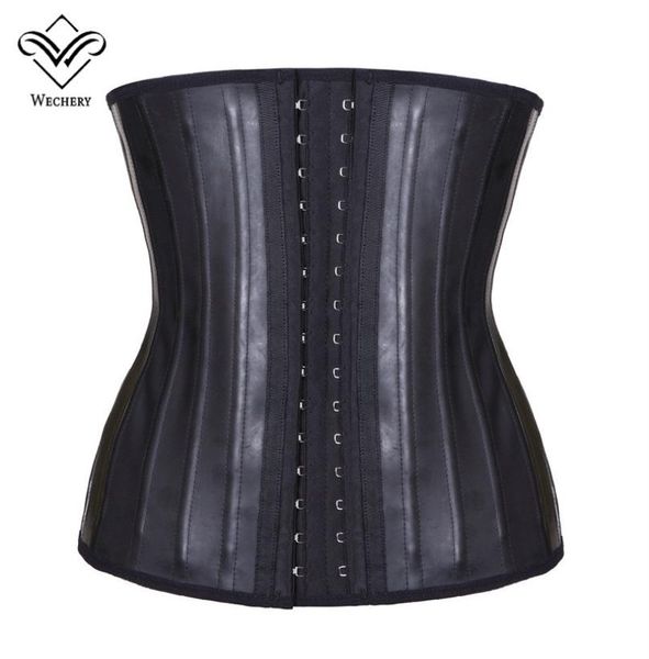 

latex waist trainer corset belly slimming belt sheath body shaper modeling strap waist cincher 25 steel bone xs6xl8902287, Black;white
