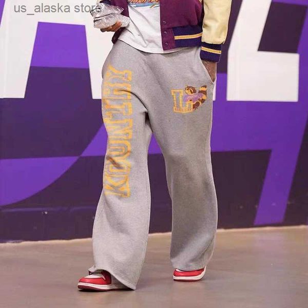 

men's pants kapital 2023ss high-quality stylish cotton lettered casual sports pants t230819, Black