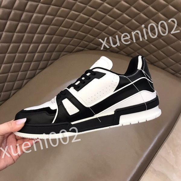 

luxurys designer casual shoes genuine leather classic plaid sneakers stripe shoes fashion sneakerscolor stripe sneakers size39-44 rd1012, Black