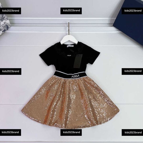 

kids clothes child sets baby 2pcs tracksuit t-shirt and shiny leather design skirt size 90-150 cm mar01, White