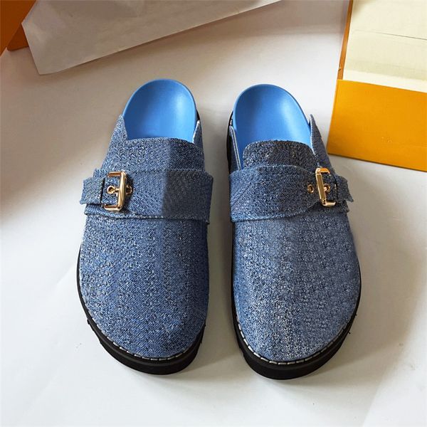 

clogs denim cosy calfskin mules sandals white black grey denim brown leather flat letter printing comfort sandals classic presbyopia beach d