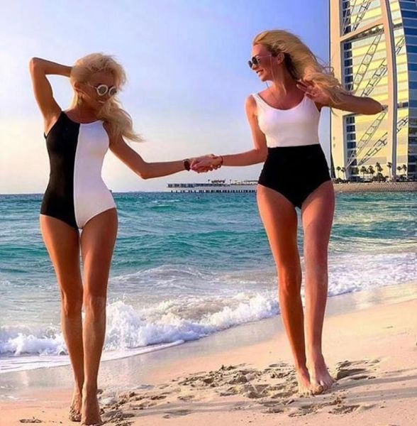 

fashion beach bikinis designer bikini high waisted letter printed summer onepiece swimsuit women clothing5958919, White;black