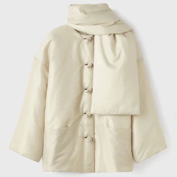 

women padded scarf dropped shoulders jacket toteme, Black;brown