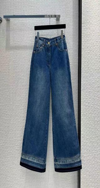 

milan runway jeans 2023 spring summer fashion designer wide leg jeans brand same style luxury women039s pants 0202177490144, Blue