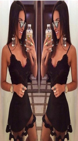 

sleeveless halter mini female dress party dresses korean dress women bodycon lace dreses vestido vestidos de festa6844902, Black;gray