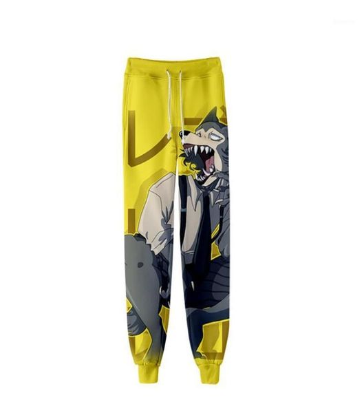 

anime cartoon fashion casual 3d sports jogger pants beastars cool drawstring straight pattern trousers men039s9723039, Black