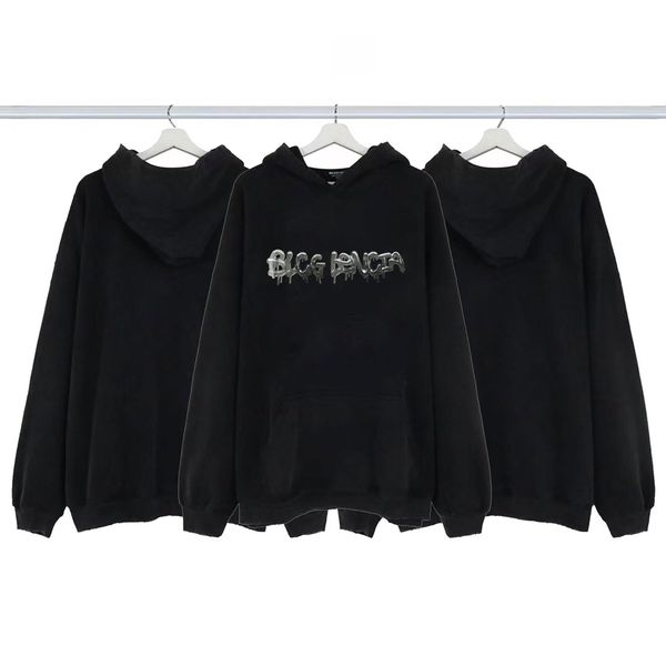 

blcg lencia autumn winter oversize hoodies men carbonized compact spinning fabric wardrobe essentials sweatshirts warm plus size brand cloth, Black