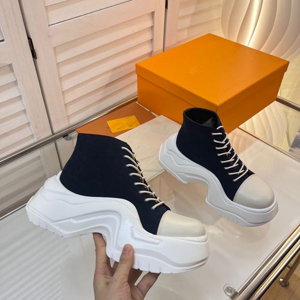 

designer boots women booties designer canvas casual rick boots shoe fashion men women sneakers rubber bottoms high lace up 0808, Black