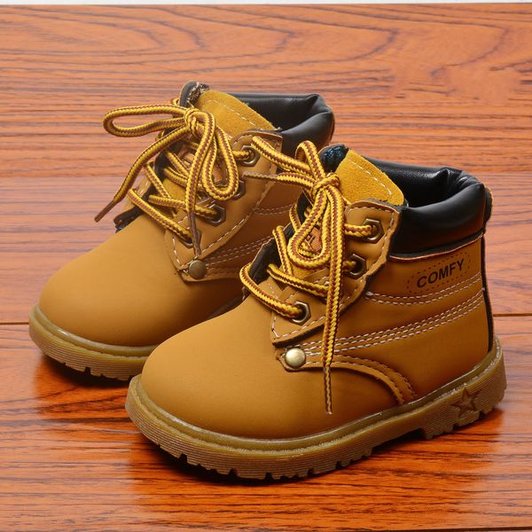 

sneakers eu21-30 fashion children mustard short boots toddler boys ankle boots girls shoes kids boots 230818, Black;red