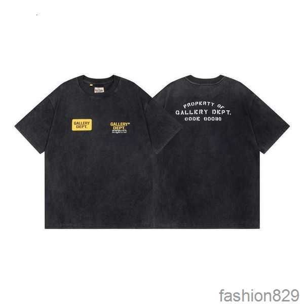 

hip-hop shirt letter mens old t dept galleryes washed shirts splash-ink 2023 street oversize short sleeve cpu4 20, White;black