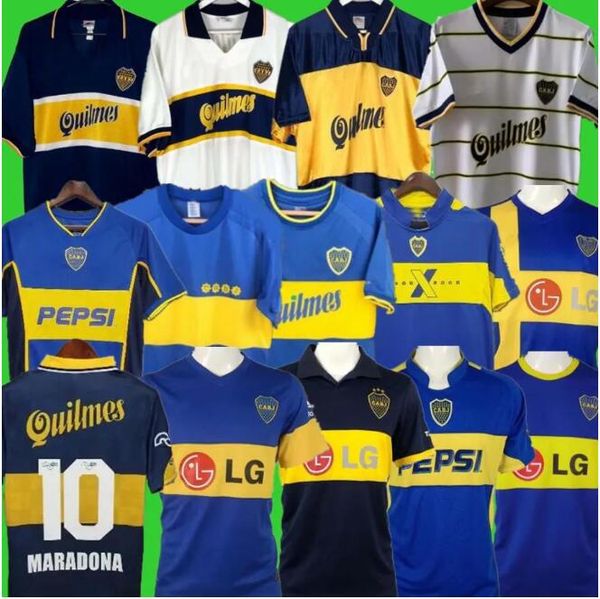 

84 95 96 97 98 99 boca juniors retro soccer jersey maradona roman caniggia riquelme 2002 palermo football shirts maillot camiseta de futbol, Black;yellow