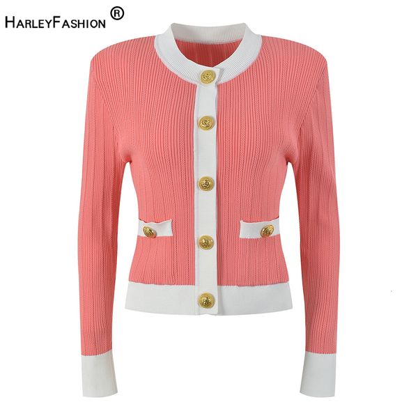 

womens knits tees european designer quality constast 3 colors for options oneck elastic casual women knitting sweater lady 230818, White