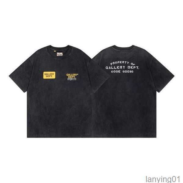 

hip-hop shirt letter mens old t dept galleryes washed shirts splash-ink 2023 street oversize short sleeve cpu4 20, White;black